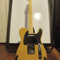 Satin Blonde Classic 60's Custom Fender Squier Telecaster With Stand