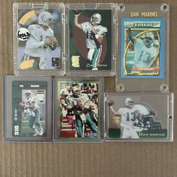 “DAN MARINO”  (6)Card Lot:  Bowman’s, Playoff- Absolute, Pigskin Preview, Action Packed”GOLD”, Topps Finest, $10 Phone Card. NM/M!!!😎