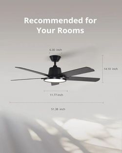 READ DESCRIPTION Orison Ceiling Fans with Lights, 52 inch Low Profile Ceiling Fan, Flush Mount Ceiling Fan with Remote and App Contro