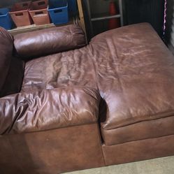 Oversized real leather chaise lounge chair!