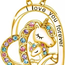 Unicorn Mother And Child Necklace