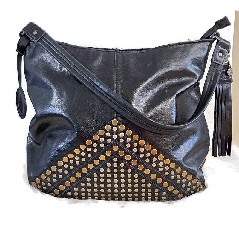 The SAK Black Studded Hobo Shoulder Bag