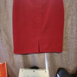 Banana Republic Red Lined Skirt Sz 6