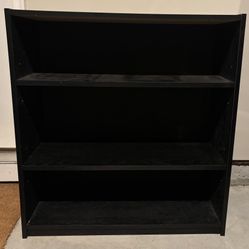 2 Shelf Black Bookcase
