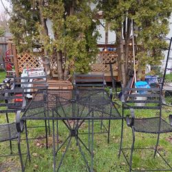 Cast Iron Table And Chairs (4)