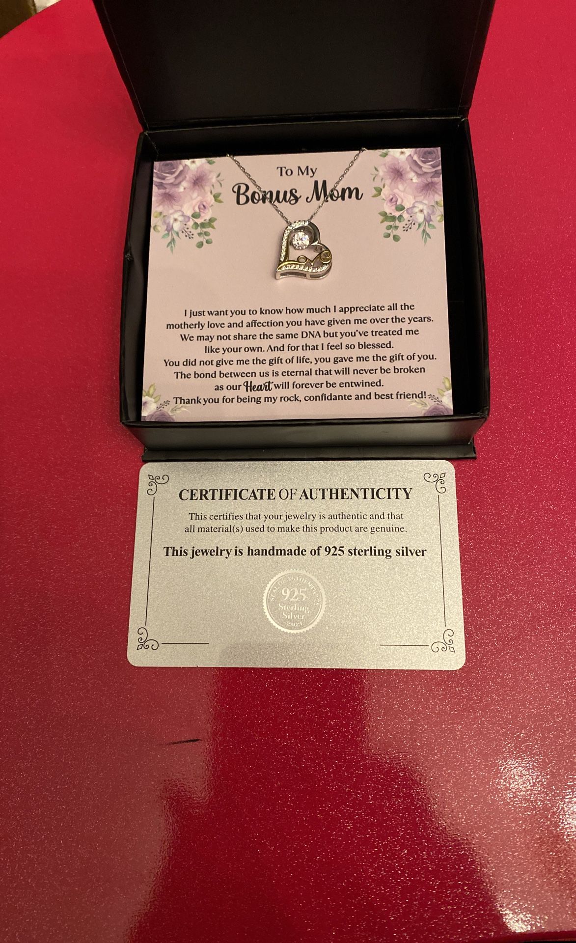 Bonus Mom Sterling Heart Necklace