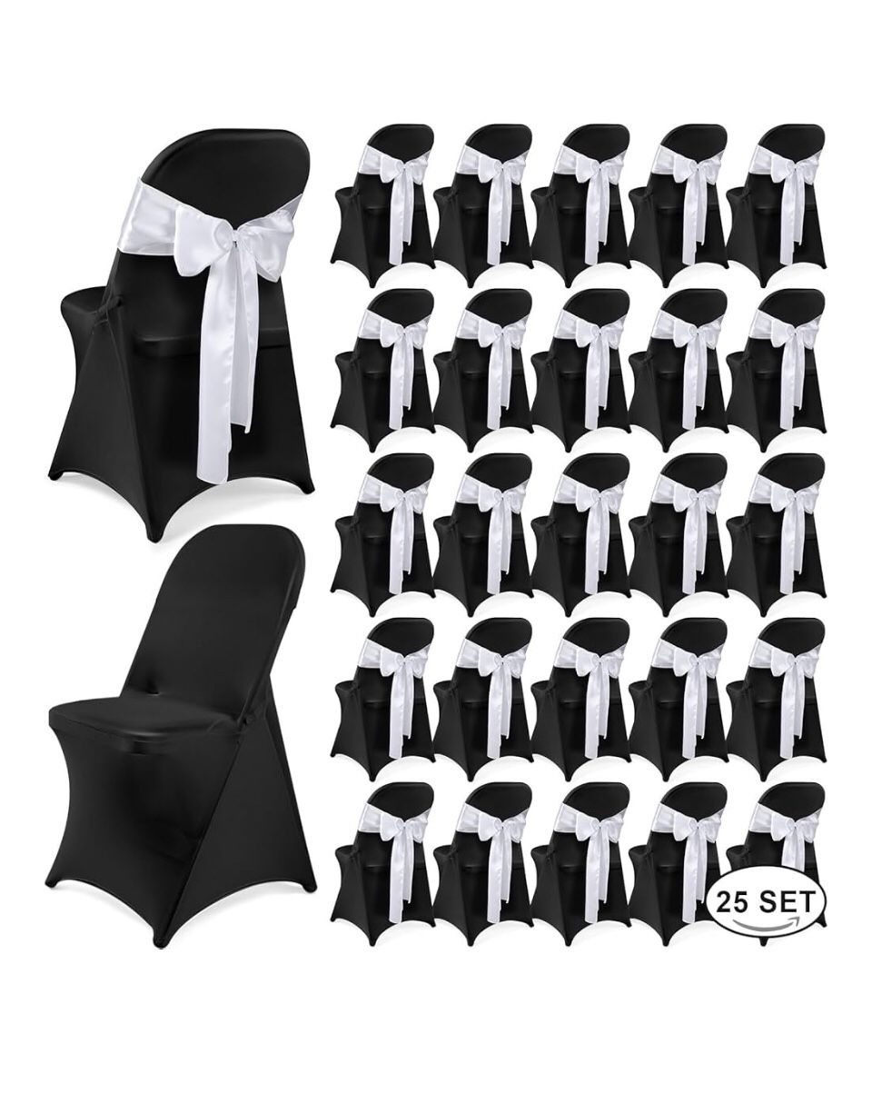 100 Black Banquet Chair Covers, Excellent Condition (only 20 Were Used/washed)