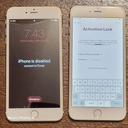 Lot Of 2 Apple IPhone 6 & 6s+ For Parts Or Repair Bundle AS IS  A1687 A1522