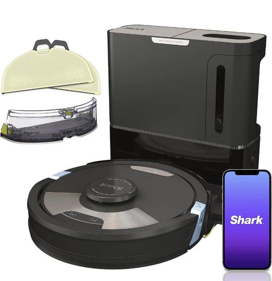 Shark AI Ultra 2-in-1 Robot Vacuum and Mop with an XL Self-Emptying HEPA base. 
