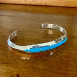Native American Sterling Silver Turquoise Bracelet size 6.5”