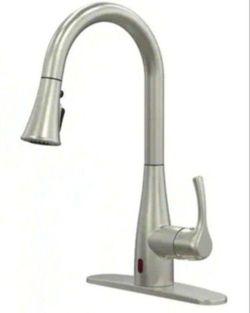 Glacier Bay Marcie Single-Handle Integrated Pull Down Touchless Kitchen Faucet in Stainless Steel