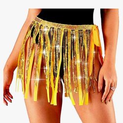 Gold Fringe Belly Skirt