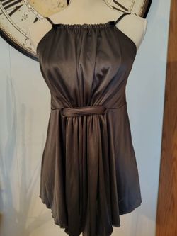 Y2K Forever Charcoal Satin Halter Top | Size M