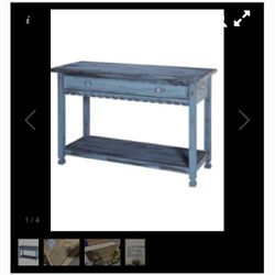 MSRP $235 Country Cottage 42 in. Blue Rectangle Wood Console Table with Drawer