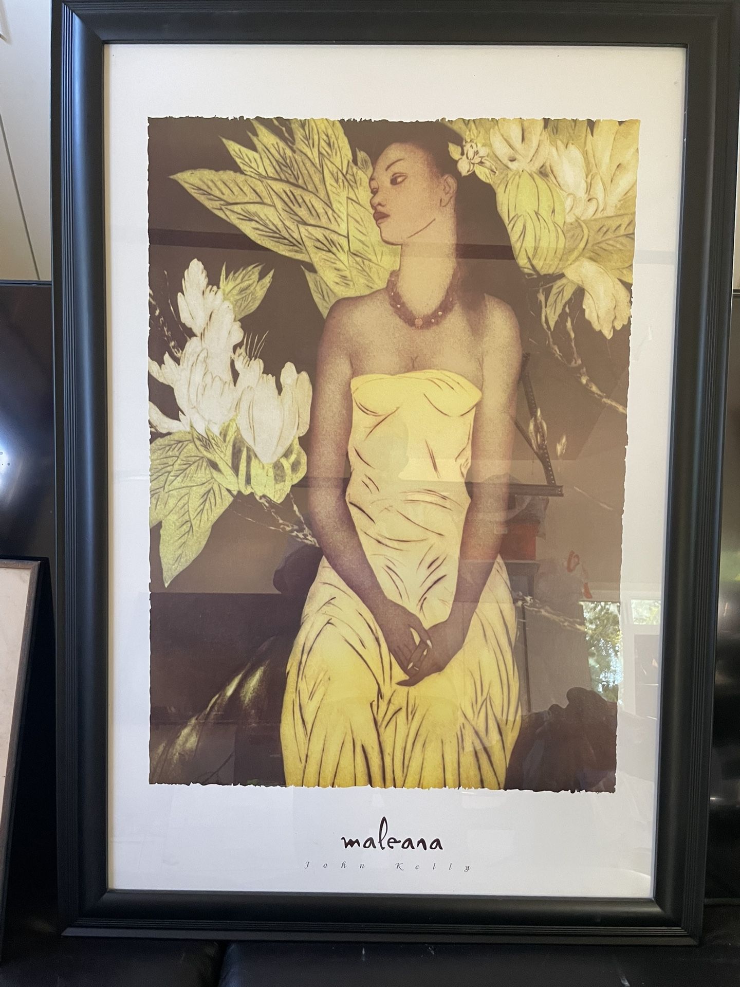 John Kelly “Maleana” Framed Hawaiian Art Print – 40x28