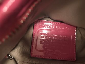 Pink and brown coach cross body bag