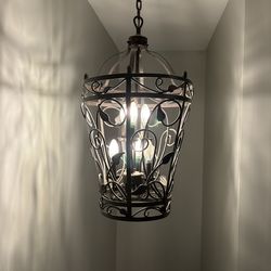 Wrought iron hanging chandelier