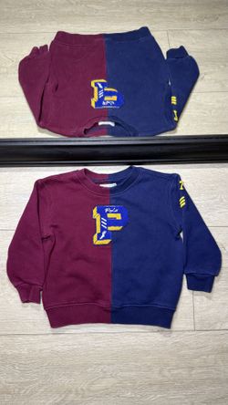 Vintage 1990s Toddlers Polo Ralph Lauren Split P Patched Embroidered Sweatshirt