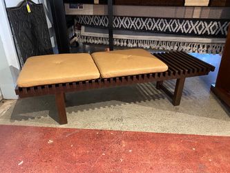 NEW! ARTICLE Ripa 59″ Leather Bench in Charme Tan