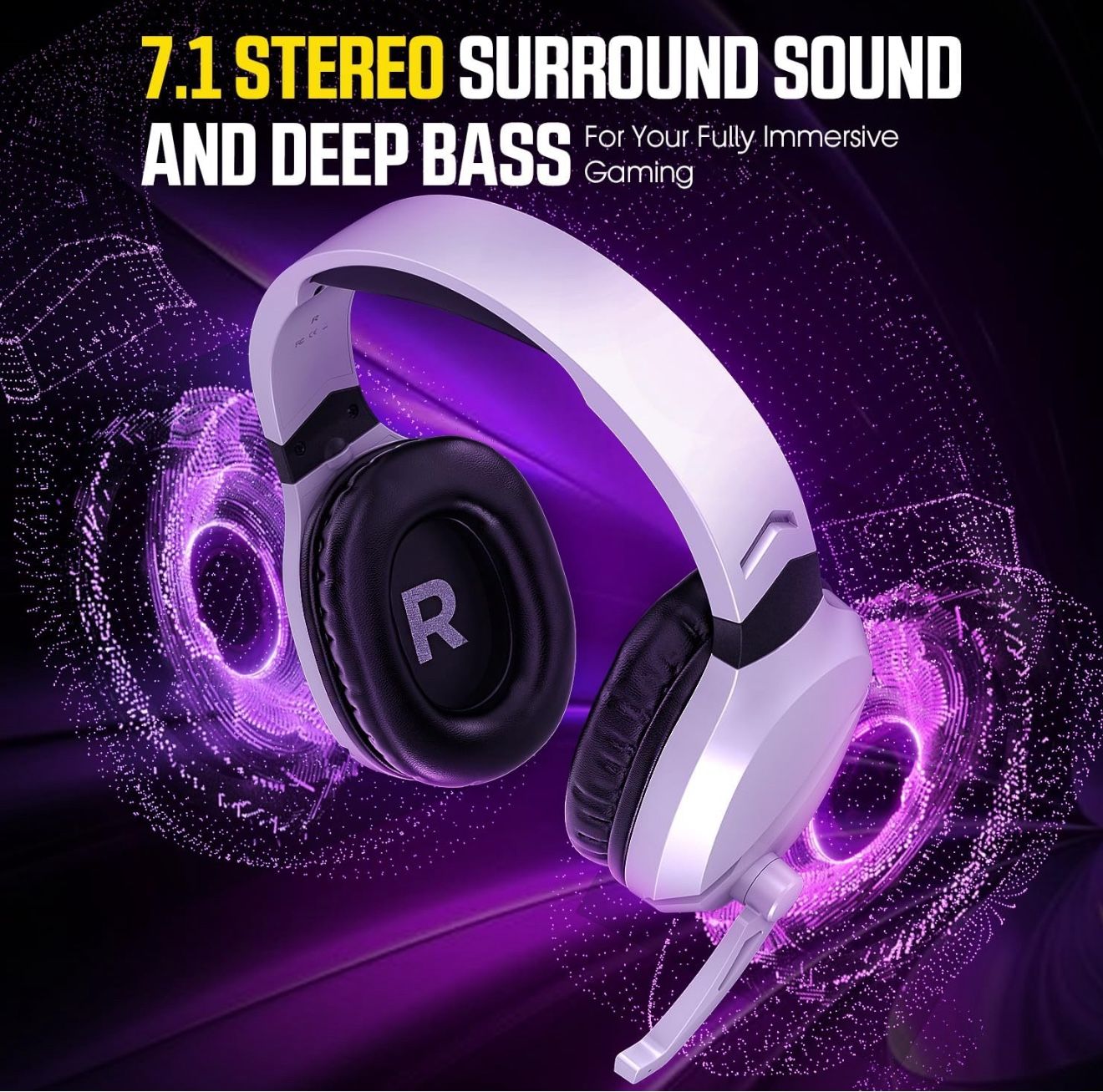 Brand new Wireless Gaming Headset with Noise Canceling Microphone for PS5, PC, PS4, 2.4G/Bluetooth Gaming Headphones with USB and Type-c Connector, Wi