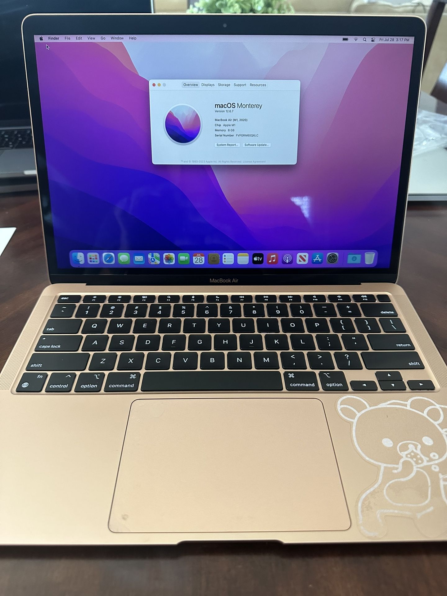 Excellent Condition Apple MacBook Air 13” Gold M1 8gb 256gb for Sale in