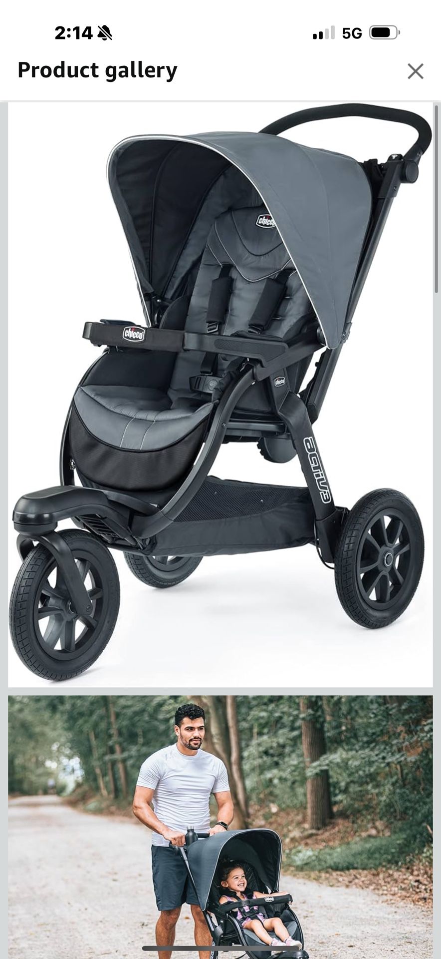 Chicco Activ3 Jogging Stroller, All-Terrain Stroller, Compatible with Chicco Infant Car Seats