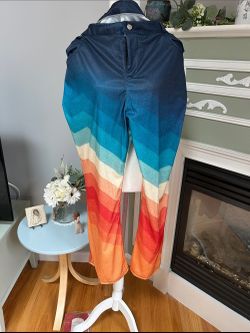 Women’s Ombre Chevron Boot-Cut Pants - Navy to Orange