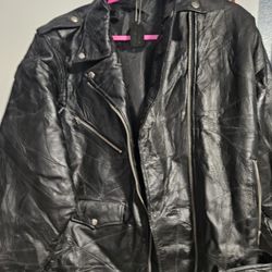Women Biker Lesther Jacket XL 