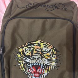 Ed Hardy back pack army green