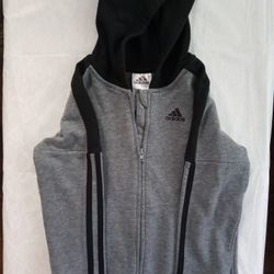 ($5)_Adidas gray & black. children's_(size 6). Hooded jacket & front zipper. Thanks 