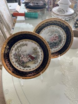 Limoges France 24k Gold Plated Plate Set