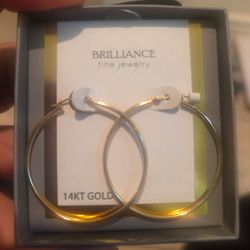 14K Solid Gold And Brand New! Hoop Earrings! Only $175!