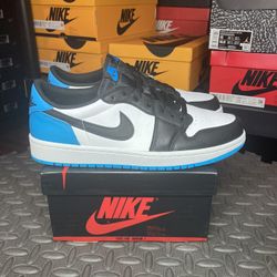 AIR JORDAN1 RETRO LOW OG (GS Black Dark Powder Blue ) [  6.5Y  &  7Y ]