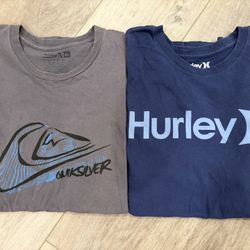 2 Men’s Size Medium T-Shirts | Quicksilver and Hurley