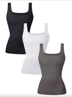Women Tummy Control Shapewear Tank Tops Seamless Square Neck Compression Tops Slimming Body Shaper Camisole