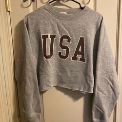 Brandy Melville, Crop Sweater, Grey, Small