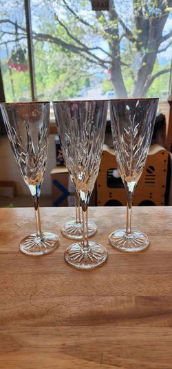Christal Flute Gold Rim Glass