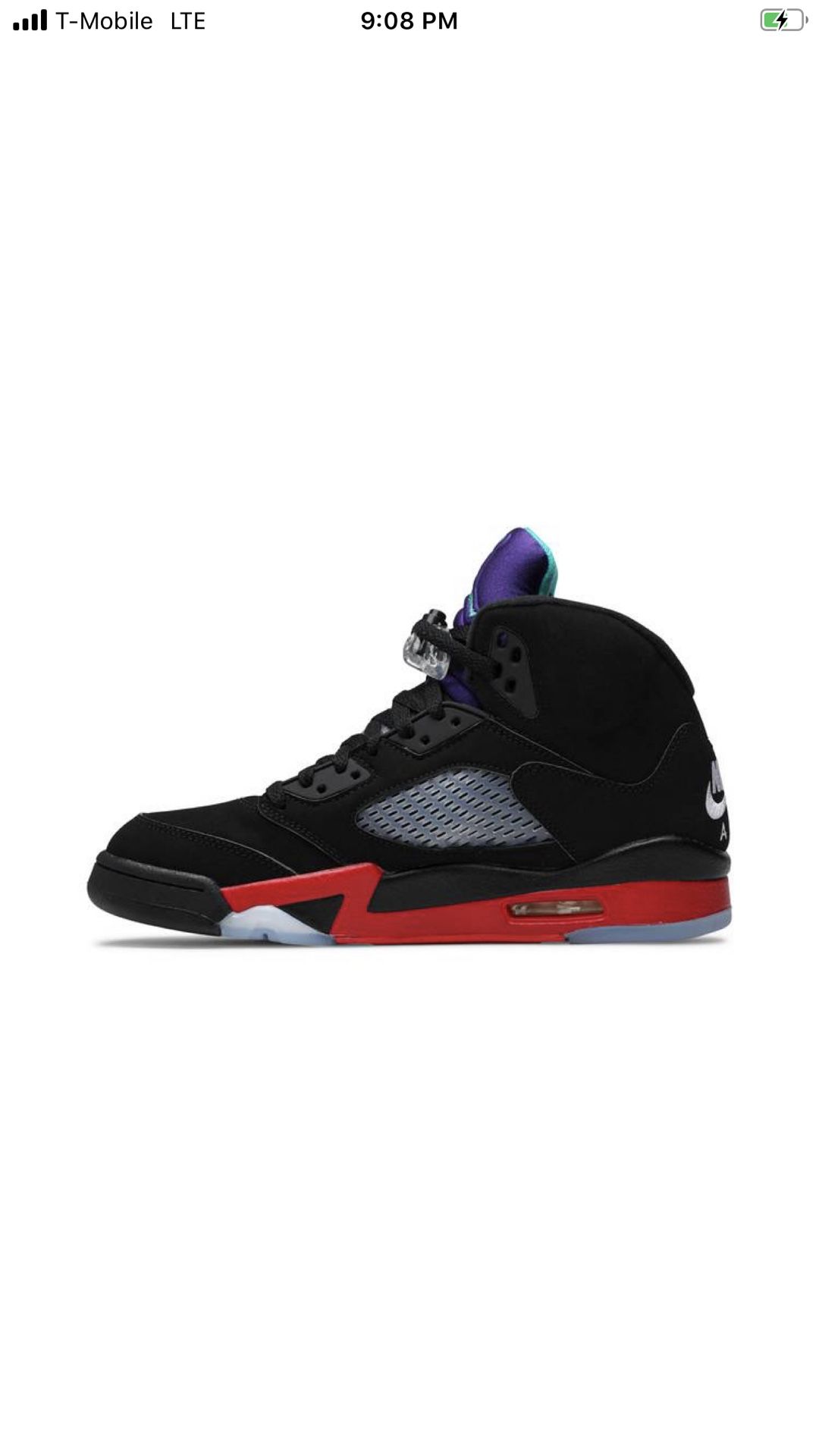 Nike Air Jordan Retro Top Grape Fire Red Metallic Black Sizes
