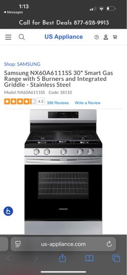 Samsung 30” gas range