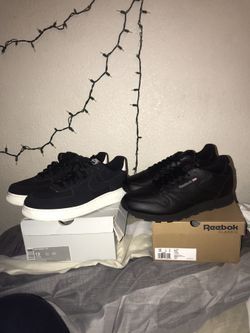 Nike AF1 and Reebok classics all black leather
