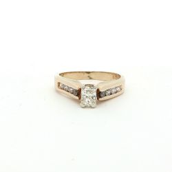 Ladies 1/2ctw Radiant Cut Diamond 14k Yellow Gold Engagement Ring Size 6.5 11055918