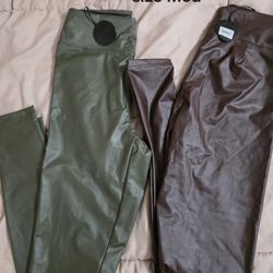Fake Leather Pants Both For $10 Size medium 