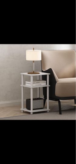 White 3-Tier End Table Side Stand