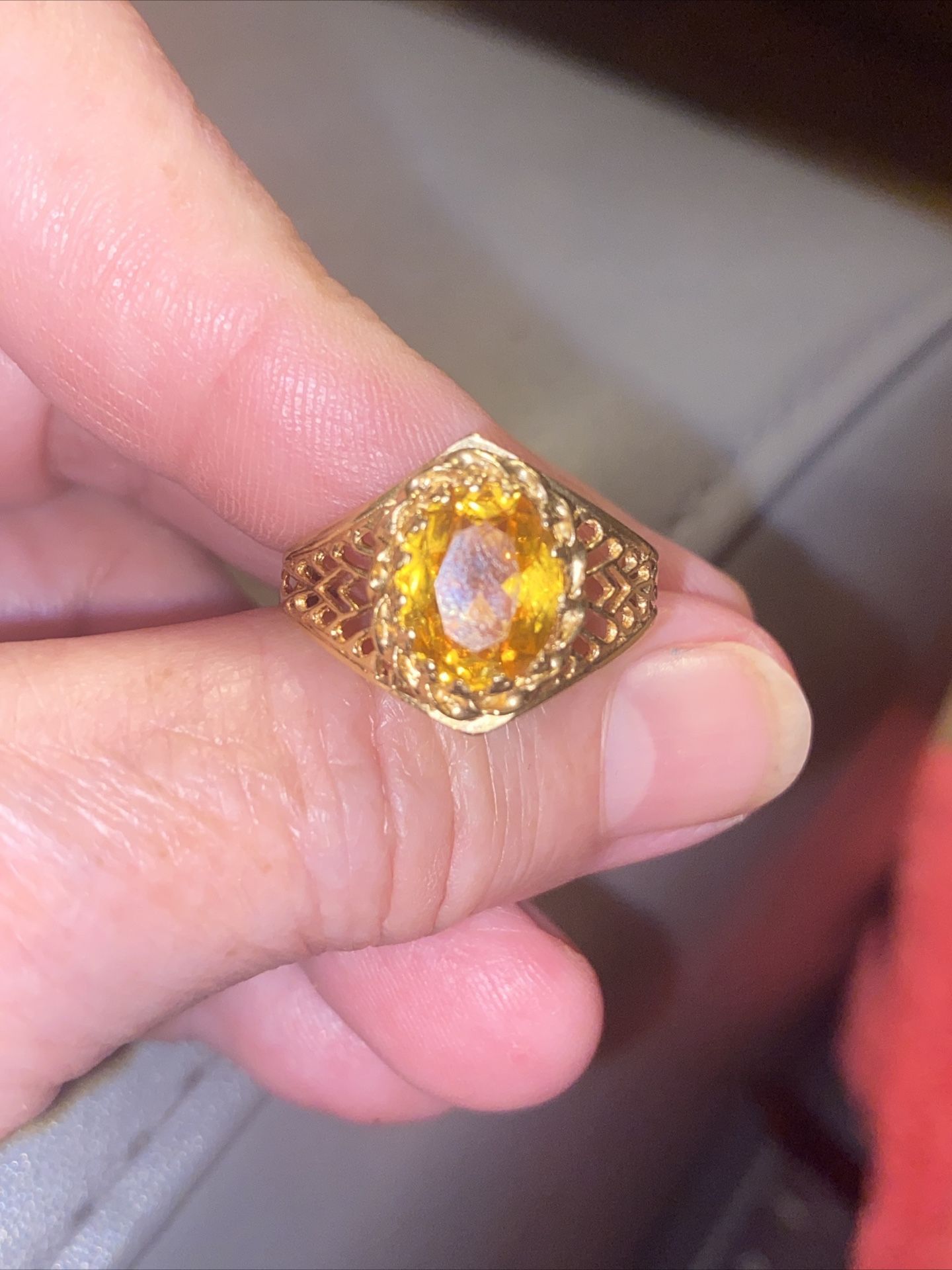 14k Citrine Ring Sizable 7