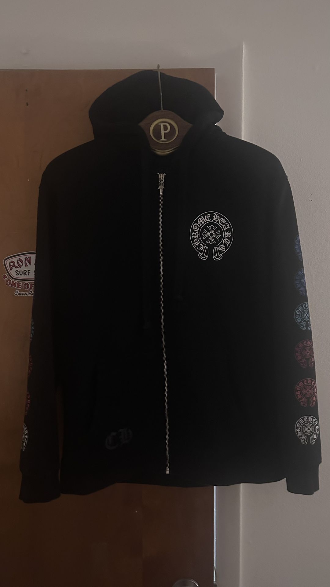 Chrome Hearts Horseshoe Loge Zip Up Hoodie 'Black' Sz L