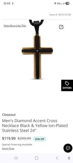 Men's KAY Jewelers Cross Necklace 24"