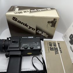 Sankyo EM-30XL Super 8 Movie Camera Powers On w/ Box Vintage Japan