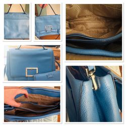 beautiful Blue Kate spade Hand Bag. Used, In Great Shape. Inside Is Clean Clean Outside No Scuff Marks, Very Good Leather, Gold Hardware.