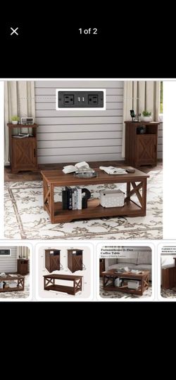 NEW Coffee Table and End Table set WERSMT Farmhouse Rustic