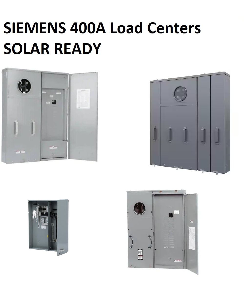 Siemens SOLAR Ready, Meter-Load Center Combination, 1-Phase, 3-Wire 120/240V AC ** 400A All Types 